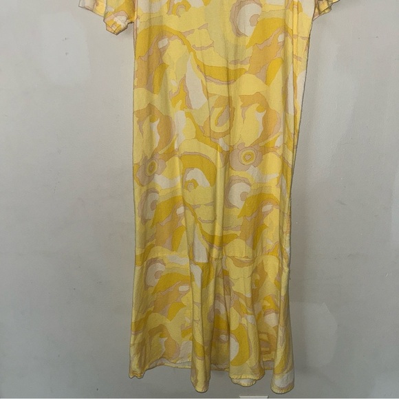 Yellow Patterned Women's Dress - Picture 2 of 3
